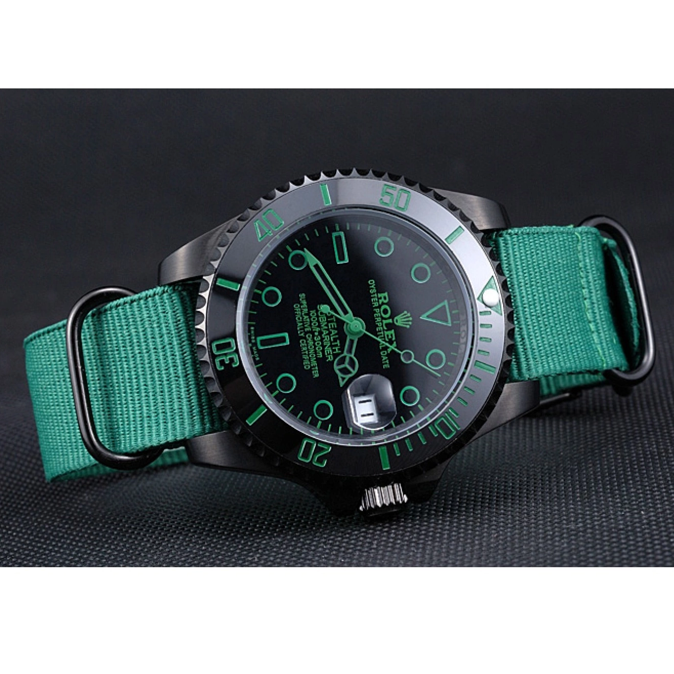 Aaa replica Rolex Strap Nylon Stealth Submariner Green 622009 0607